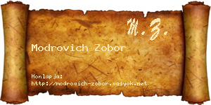 Modrovich Zobor névjegykártya